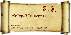 Püspök Henrik névjegykártya