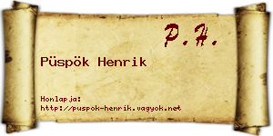 Püspök Henrik névjegykártya