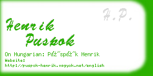 henrik puspok business card